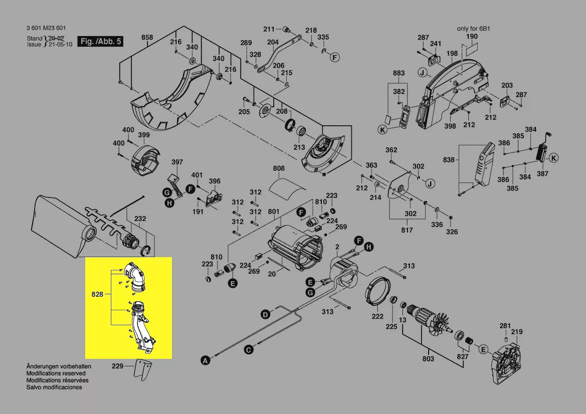 conduit aspiration poussière réf. 1 609 B02 970 Bosch